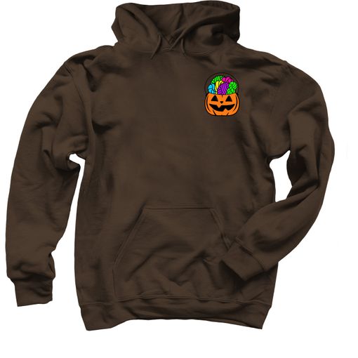 Forget the Candy... Orange Candy Pail 🎃 Brown Hoodie