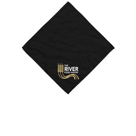 The River Logo - Bandana, a Black Cotton Bandana