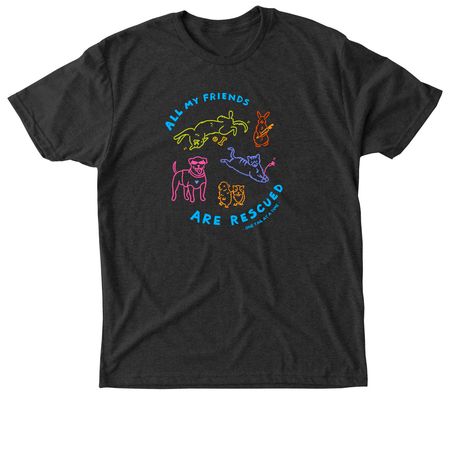 All My Friends are Rescued, a Vintage Black Triblend Unisex Tee