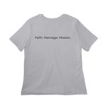 3Fold Cord Merch&nbsp;, a Solid Athletic Grey Women?s Relaxed Cotton Tee (back-view)
