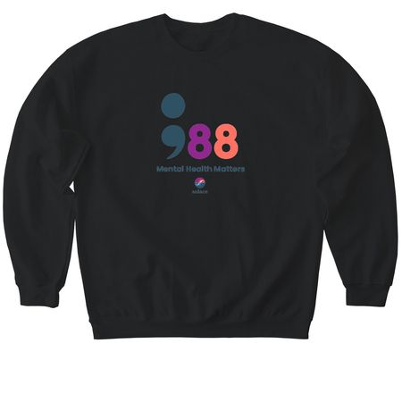 988, a Black Softstyle Crewneck Sweatshirt