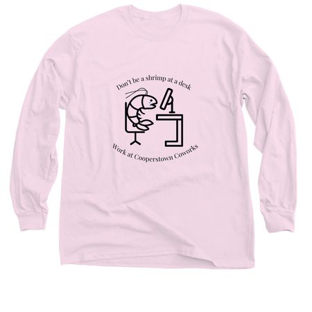 Coworks Shrimp at a Desk, a Light Pink Classic Long Sleeve Tee