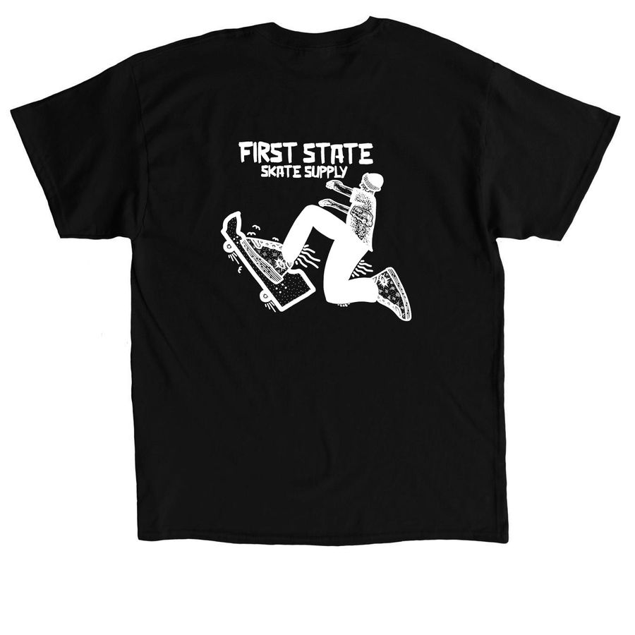 Delaware Pusher, a Black Classic Unisex Tee (back-view)