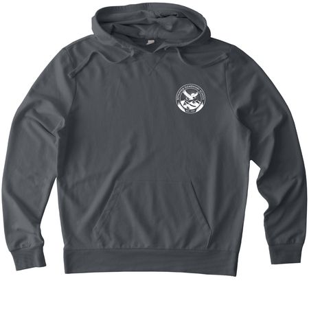 Eco-Friendly & 100% Cotton - White Logo, a Terrain Grey Allmade Organic French Terry Pullover Hoodie