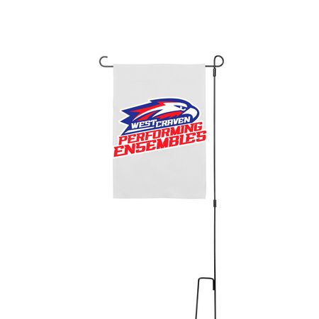 WCHS Performing Ensembles Yard Flag, a White 12" x 18" Yard Flag with Stake