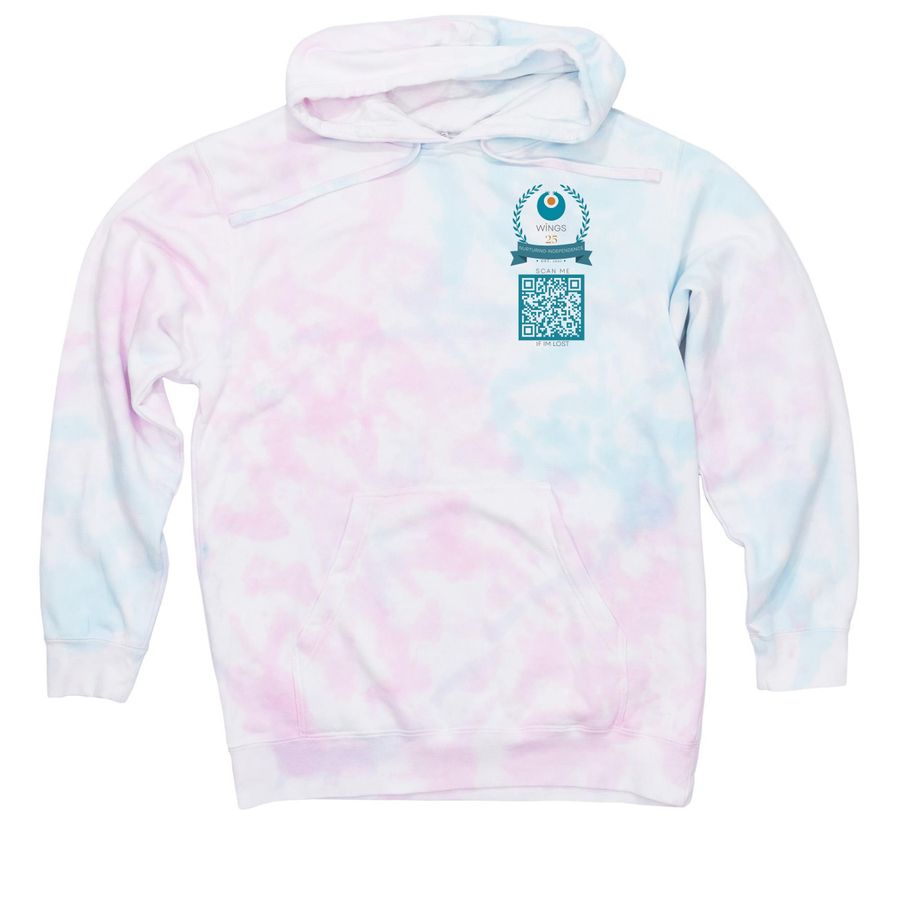 WINGS Field Trip Adult Tie Dye Hoodie, a Cotton Candy Tie Dye Pullover Hoodie