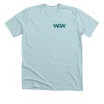 Worth Over Worry Project, a Heather Ice Blue Premium Unisex Tee (back-view)