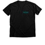 Worth Over Worry Project, a Black Heather Premium V-Neck Tee (back-view)
