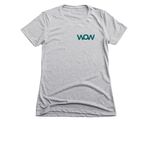 Worth Over Worry Project, a Dark Heather Grey Women's Slim Fit Tee (back-view)