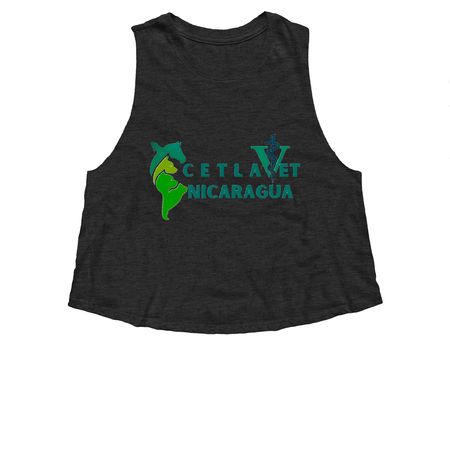 CetlaVet Nicaragua, a Dark Grey Heather Women?s Cropped Racerback Tank