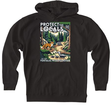 Foxtales Wildlife Rehab, a Black Heavyweight Pullover Hoodie
