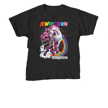 SOJOURN "Jewnicorn" shirt, a Black Youth Unisex Tee