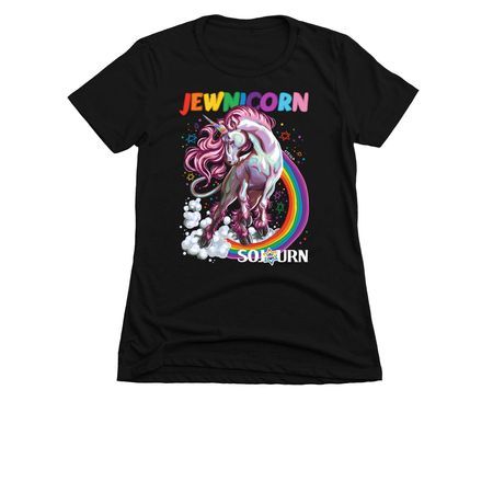 SOJOURN "Jewnicorn" shirt, a Black Women's Slim Fit Tee