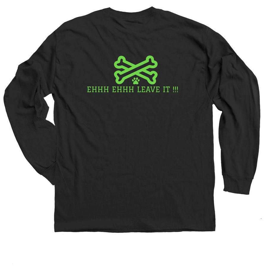 Warrior Paws Full Line Up, a Black Classic Long Sleeve Tee (back-view)