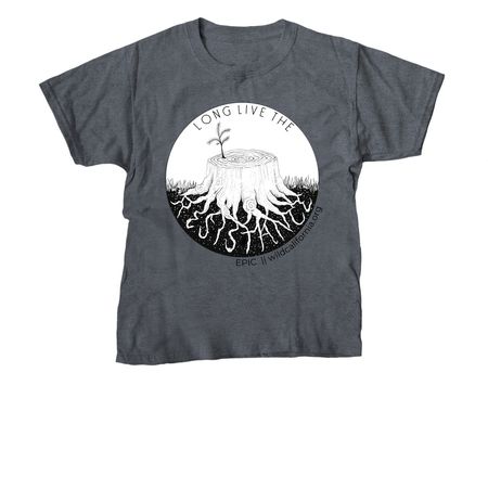 Long Live The Resistance, a Dark Heather Youth Unisex Tee