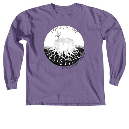 Long Live The Resistance, a Grape Comfort Colors Long Sleeve Tee