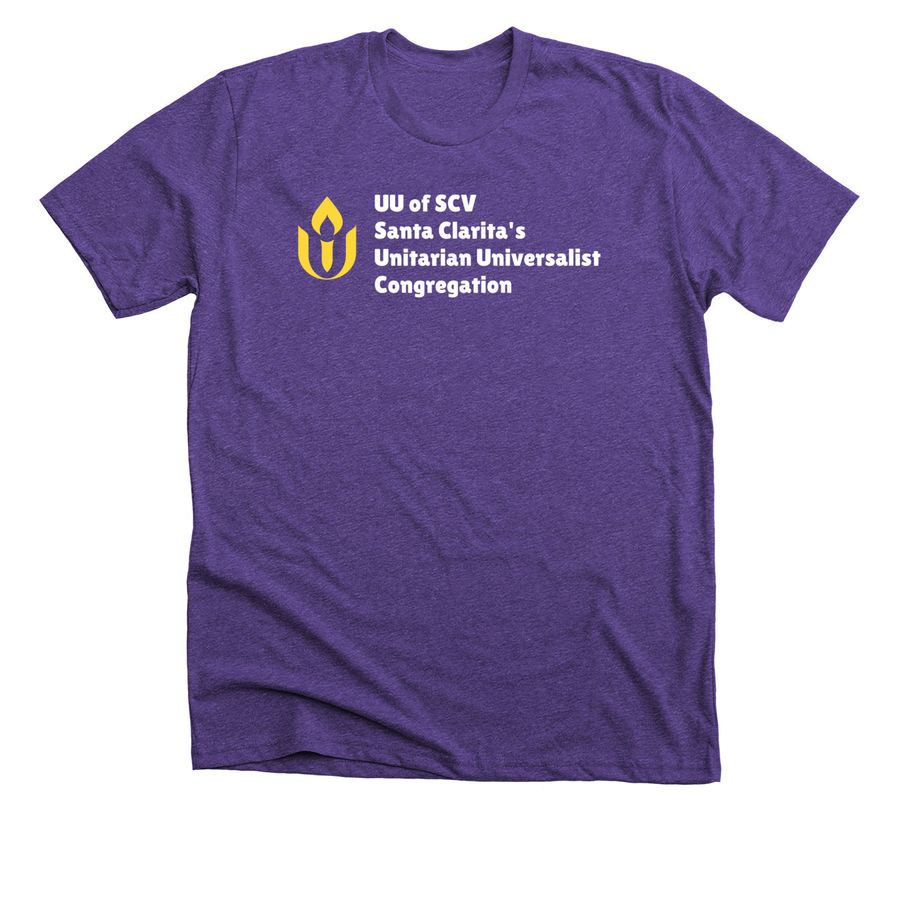 20th Anniversary Tee, a Heather Team Purple Premium Unisex Tee