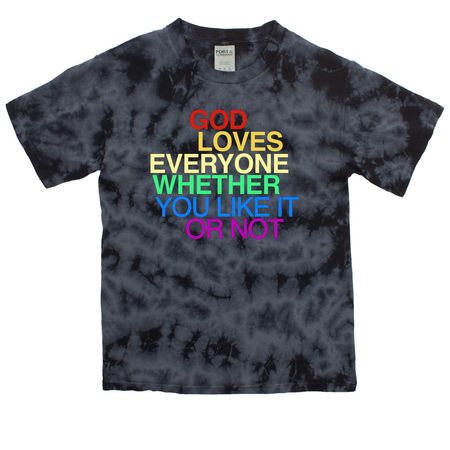 god loves everyone, a Black Youth Crystal Tie Dye Tee