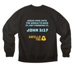 Gorilla Tag Church Merch, a Black Premium Heavyweight Crewneck Sweatshirt (back-view)