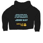 Gorilla Tag Church Merch, a Black Women?s Lightweight Cropped Hoodie (back-view)