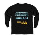 Gorilla Tag Church Merch, a Black Youth Long Sleeve Tee (back-view)