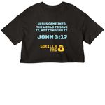 Gorilla Tag Church Merch, a Black Women?s Cropped Cotton Tee (back-view)