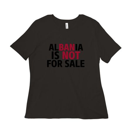 Albania Protests II, a Black Women?s Relaxed Cotton Tee