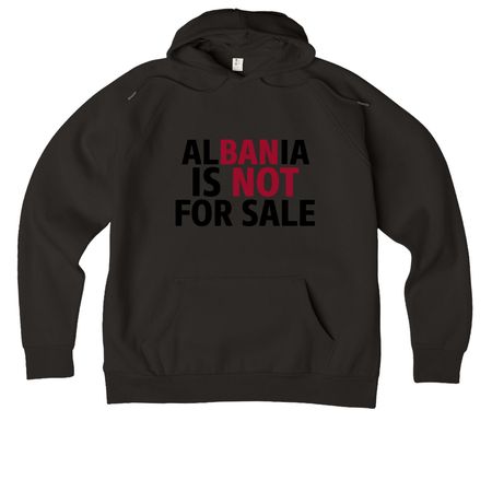 Albania Protests II, a Deep Black Allmade Organic CVC Pullover Hoodie