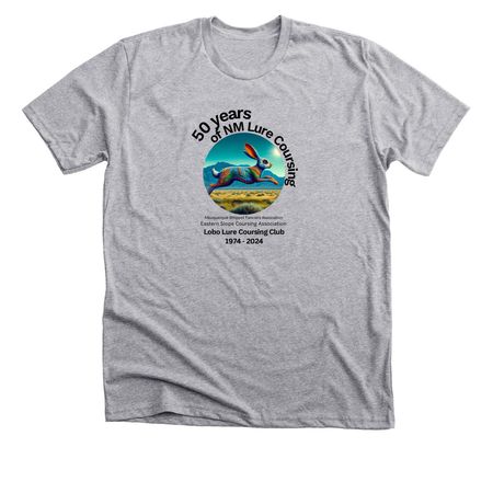 Celebrate 50 years of NM Lure Coursing!, a Athletic Heather Premium Unisex Tee