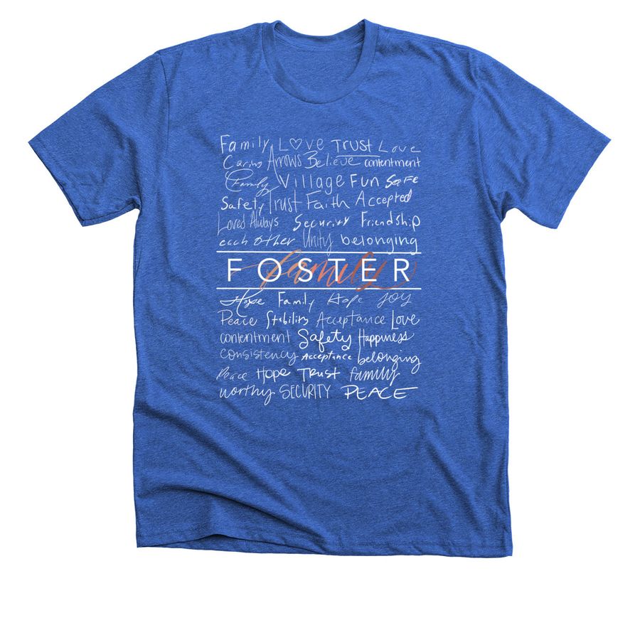 Foster Family T-shirt, a Heather True Royal Premium Unisex Tee