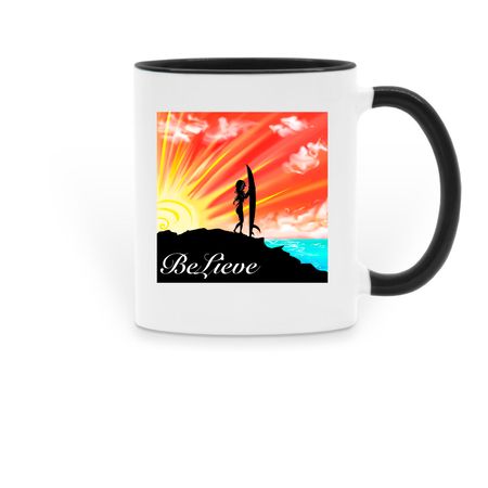 Surfer Moon, a Black Two-Tone Ceramic Mug