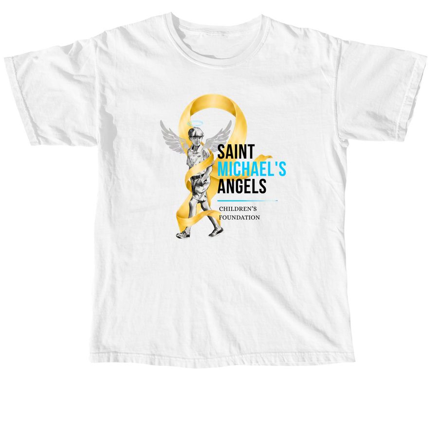 St. Michael's Angels: Go Gold!, a White Comfort Colors Unisex Tee