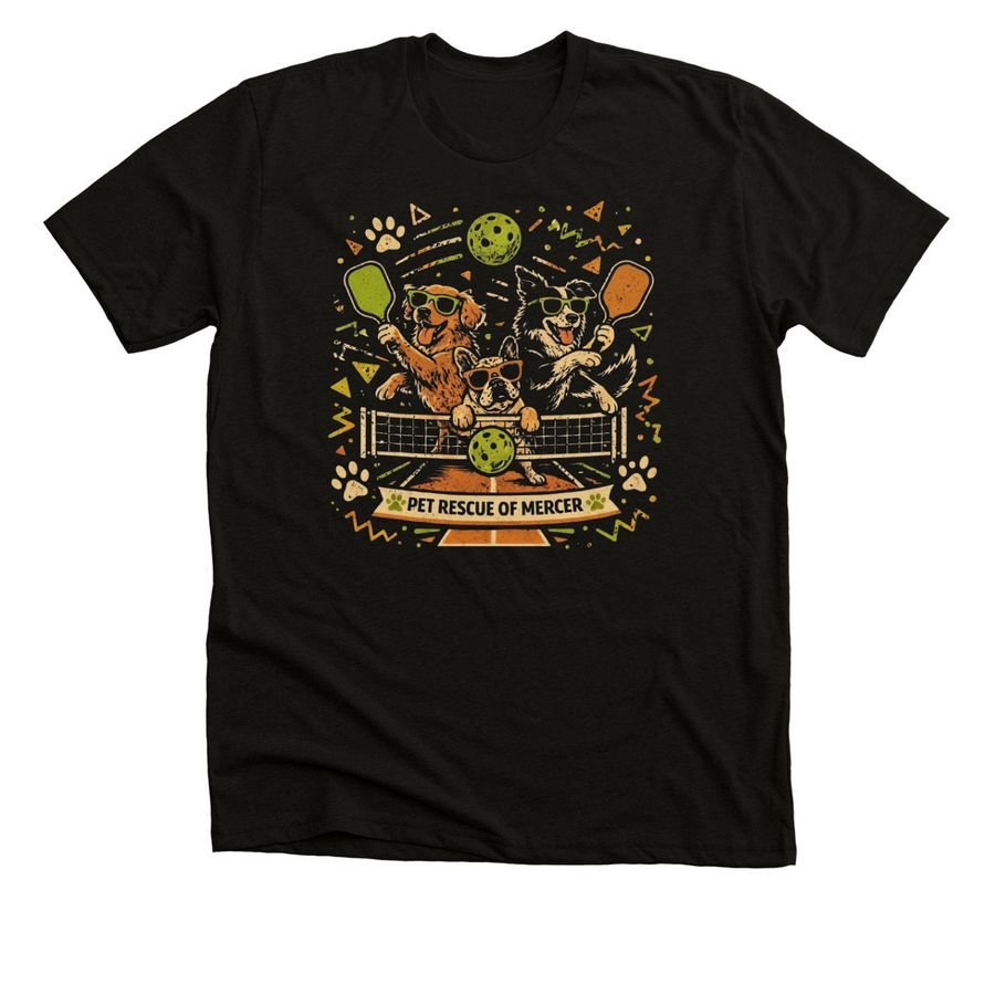 Pickleball Pack - Orange Crush, a Solid Black Blend Premium Unisex Tee