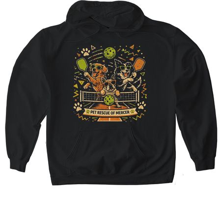 Pickleball Pack - Orange Crush, a Black Gildan Softstyle Pullover Hoodie
