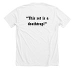 The Play That Goes Wrong Show Shirts!, a Solid White Blend Premium Unisex Tee (back-view)