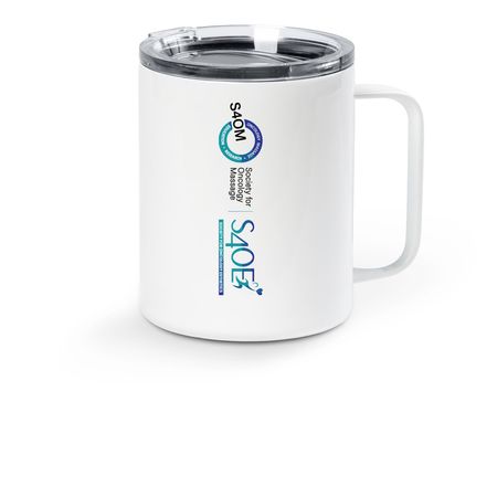 S4OM x S4OE Mug, a White Stainless Steel Travel Mug