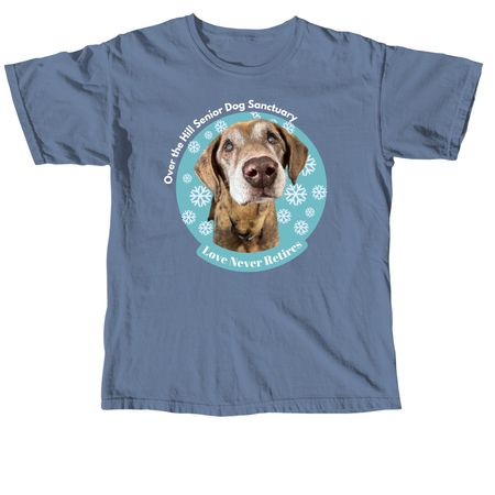 Love Never Retires-In Memory of Sundance, a Blue Jean Comfort Colors Unisex Tee