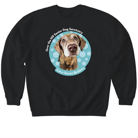 Love Never Retires-In Memory of Sundance, a Black Softstyle Crewneck Sweatshirt