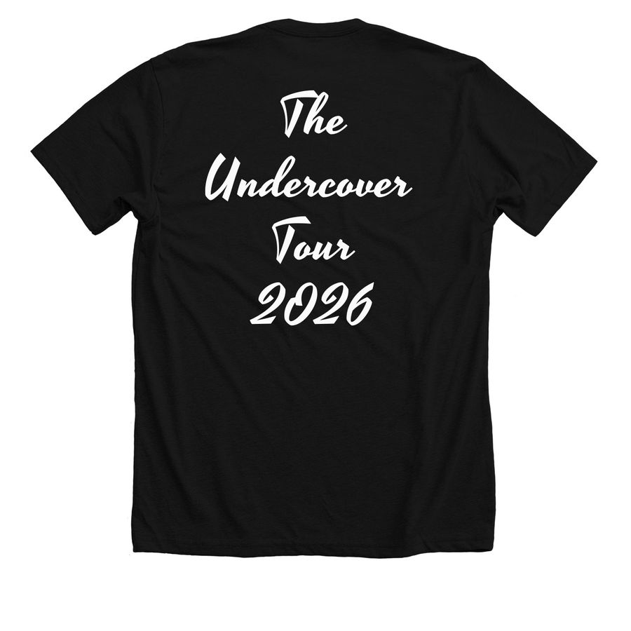 STEPHEN PEARCY of RATT Deco 80?s Print Tee&nbsp;, a Solid Black Blend Premium Unisex Tee (back-view)