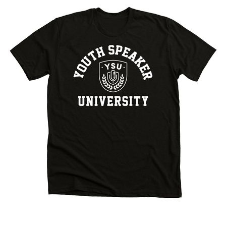 Youth Speaker University (v1), a Solid Black Blend Premium Unisex Tee