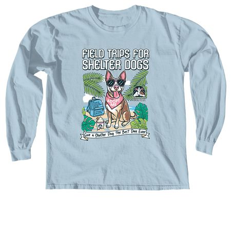 Field Trips for Shelter Dogs, a Chambray Comfort Colors Long Sleeve Tee