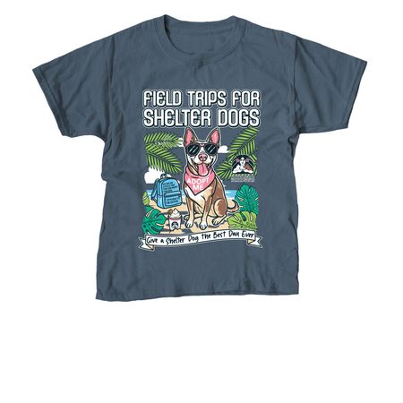 Field Trips for Shelter Dogs, a Indigo Youth Unisex Tee