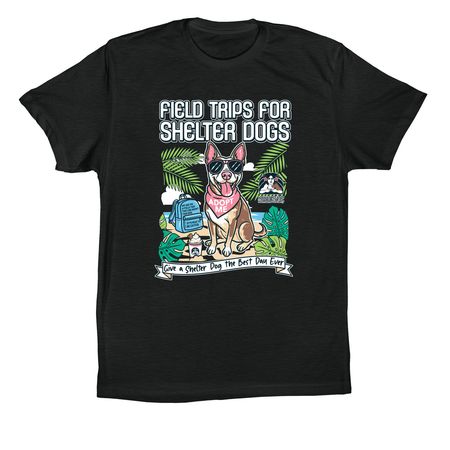 Field Trips for Shelter Dogs, a Vintage Black Premium Cotton Tee