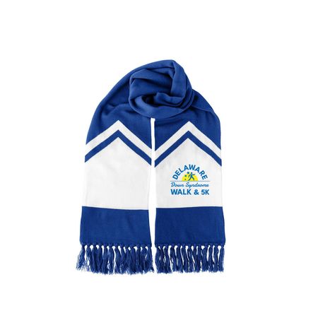 DE Down Syndrome Walk & 5K Scarf, a True Royal/ White True Royal/ White