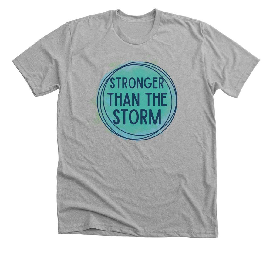 Stronger Than the Storm - Dark Blue, a Athletic Heather Premium Unisex Tee