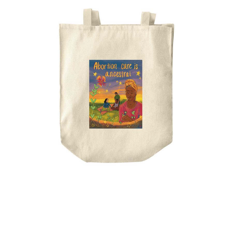 Abortion care is ancestral- Tote, a Natural Over-the-Shoulder Shopping Tote Bag