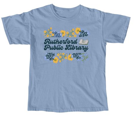 Vintage Florals, a Washed Denim Comfort Colors Unisex Tee