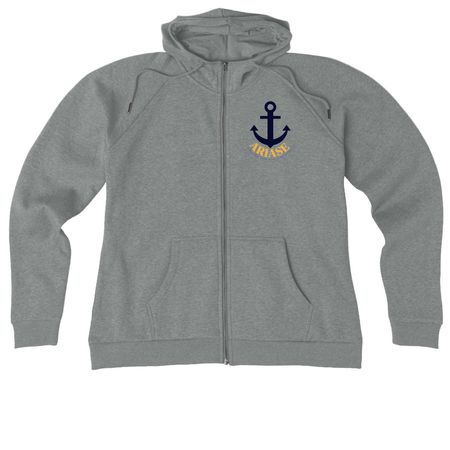 Gear Up With ARIASE, a Aluminum Grey Heather Allmade Women?s Organic CVC Zip-Up Hoodie
