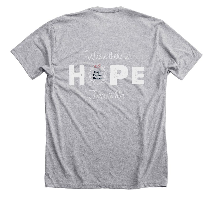 Hope Equine Rescue Enrichment Fundraiser, a Athletic Heather Premium Unisex Tee (back-view)