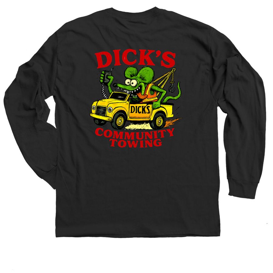 DCT Rat, a Black Classic Long Sleeve Tee (back-view)